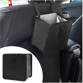 Car Trash Can, 3 Gallon Foldable Hanging Waterproof Vehicle Garbage Box, Leakproof Lage Capacity Auto Interior Litter Storage Bag Organizer, Universal for SUV, Truck, RV