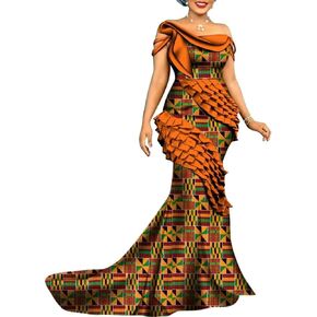 African Print Dresses for Women Wedding Lady Dashiki Party Dresses Cotton Elegant African Outfits Evening Gowns