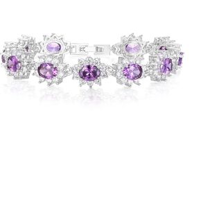 EVER FAITH Women's Austrian Crystal Zircon Bridal Snowflake Flower Tennis Bracelet Silver-Tone