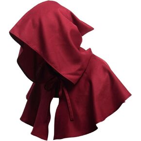 Medieval Cloak Men Renaissance Cape Women Witch Cowl Hat Sorcerer Hooded Cosplay Pagan Costume Halloween