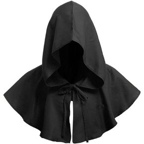 Medieval Cloak Men Renaissance Cape Women Witch Cowl Hat Sorcerer Hooded Cosplay Pagan Costume Halloween