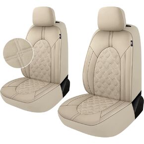 YGL Luxury Leather Car Seat Covers Full Set, Non-Slip Seat Cover Protectors, Universal Fit for Cars, Trucks, SUVs, Vans, Pickups, Airbag Compatible, Seat Covers for Car Interior (Black/Red)