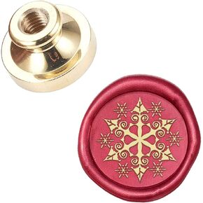 craspire عيد الميلاد ختم الشمع ختم رئيس ندفة الثلج 25mm النحاس ختم ختم رئيس استبدال فقط للإزالة لا مقبض لعيد الميلاد رسالة مغلفات بطاقات صنع دعوات الزفاف الديكور