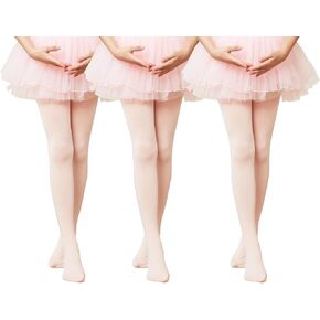 CHUNG Toddler Little Big Girls Dance Tights Ballet Footed Pantyhose Class School Uniform Stretchy Durable Opaque 2-14Years