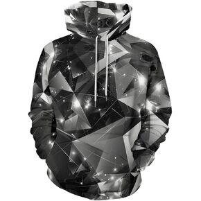BarbedRose Men's Digital Print Sweatshirts Hooded Top Galaxy Pattern Hoodie