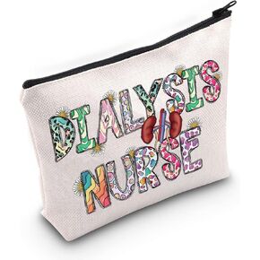 WZMPA Dialysis Nurse Cosmetic Makeup Bag Nephrology Nurse Gift Dialysis Technician Gift Zipper Pouch Bag For Renal Nurse (Dialysis Nurse)