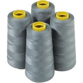 4 Large Cones (3000 Yards Each) of Polyester Threads for Sewing Quilting Serger White Color from Threadnanny