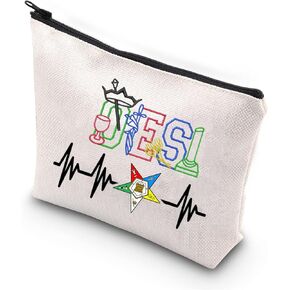 NA- Sisterhood Gift Freemason Lodge Gift for Women Sorority Graduates Campus Girl Eastern Stars Travel Pouch Organizer Bag (ES Heartbeat)