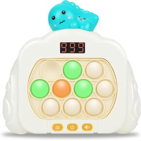 Quick Push Pop Game Fidget Toys for Kids Adults, 12 Game Modes Upgraded Light Up Fast Push Bubble Handheld Game, Stress Relief Toy Party Favors Toy, Christmas Birthday Gifts for 3-12（Dinosaur）