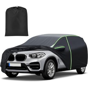 Car Cover for Ford Transit Connect 2014-2023, Full Car Cover All Weather Car Covers for Transit Connect, Waterproof Outdoor Cover with Zipper Door Reflective Strips