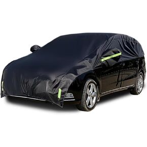 Half Car Cover All Weather Car Body Cover for All Season Sunshade Cover Snow Cover Waterproof 420D Oxford Fabric (Fit Small and Medium Size Pickup (Crew Cab))