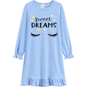 Little Hand Kids Night Dress for Girls Cute Cat Princess Tie-dyed Alpaca Sleep Dress Panda Sleepwear Nightgowns 3-10 Years