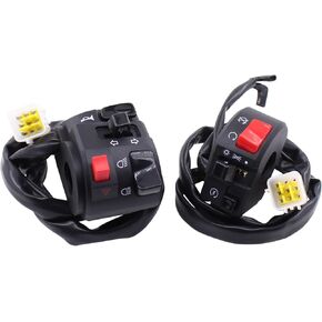 MOTOKU Pair 7/8" 22mm Motorcycle Handlebar Horn Button Turn Signal Controller Switches Motorbike Left and Right Electric Fog Light Start Switch