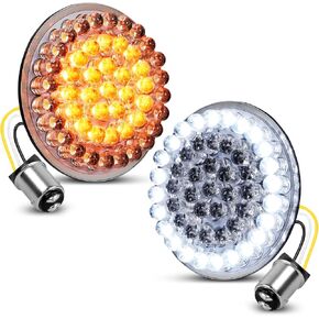 New Upgrade 2 Inch 1157 Front 1156 Rear LED Turn Signal Light Kit Compatible with Dyna Sportster Softail Road Street Glide Road King Cruiser Turing 1986-2023 (4PCS)
