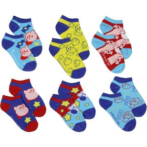 Bioworld Nintendo Kirby Adult Video Game Assorted Characters 6 Pair Pack No-Show Socks