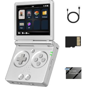 RG35XXSP Retro Handheld Game Console, 3.5" IPS Fold Screen Linux OS 3300mAh Battery Video Game Player with 64+128G TF Card 10155 Games, Support 5G WiFi Bluetooth & HDMI TV Output