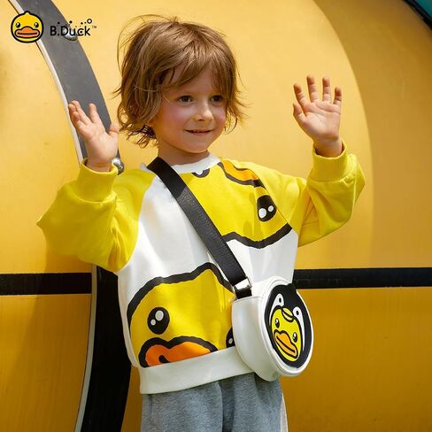 B.Duck Kids Cute Animal Crossbody Bag Wallet PU Leather Toddler Fanny Pack Purse with Zipper Adjustable Belt Christmas Gift in Saudi Arabia