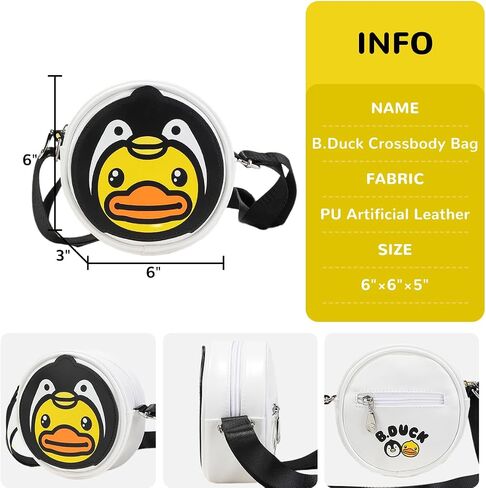 B.Duck Kids Cute Animal Crossbody Bag Wallet PU Leather Toddler Fanny Pack Purse with Zipper Adjustable Belt Christmas Gift in Saudi Arabia