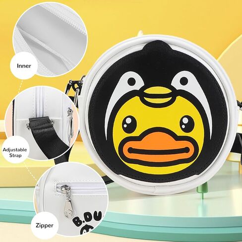 B.Duck Kids Cute Animal Crossbody Bag Wallet PU Leather Toddler Fanny Pack Purse with Zipper Adjustable Belt Christmas Gift in Saudi Arabia
