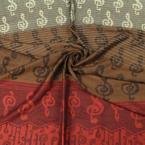 TZ Promise Women Pashmina Shawl Reversible Fashion Music Notes Wrap Scarf w/Fringes in Saudi Arabia