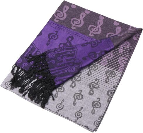 TZ Promise Women Pashmina Shawl Reversible Fashion Music Notes Wrap Scarf w/Fringes in Saudi Arabia