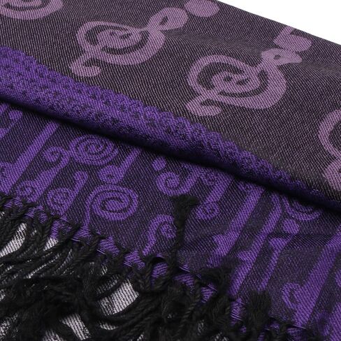 TZ Promise Women Pashmina Shawl Reversible Fashion Music Notes Wrap Scarf w/Fringes in Saudi Arabia