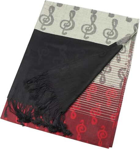 TZ Promise Women Pashmina Shawl Reversible Fashion Music Notes Wrap Scarf w/Fringes in Saudi Arabia