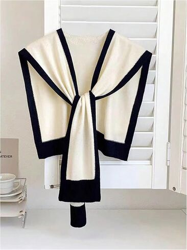 Verdusa Women's Casual Shawl Wraps Striped Knitted Knotted Shawls Scarf Cape in Saudi Arabia