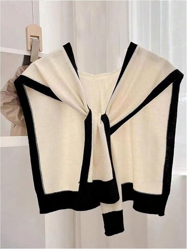 Verdusa Women's Casual Shawl Wraps Striped Knitted Knotted Shawls Scarf Cape in Saudi Arabia