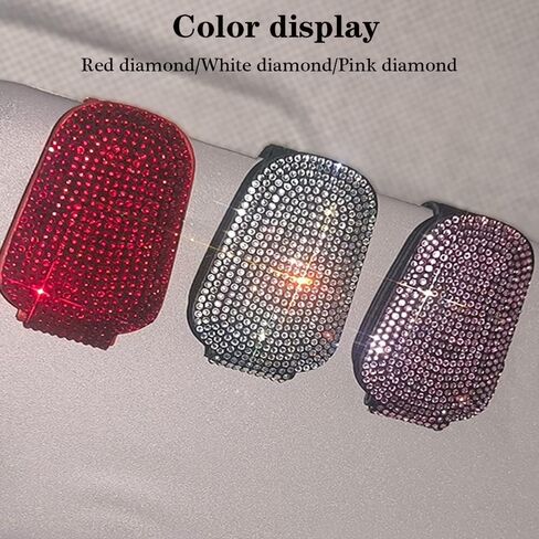 ACODABLEM Bling Car Glass Holder Sun Visor, Bling Crystal Rhinestone Sunglasses Magnetic Holder Mount Universal Eyeglasses Hanger Clip, Ticket Card Clip for Car, Car Sun Visor Accessories (Sliver) in Saudi Arabia
