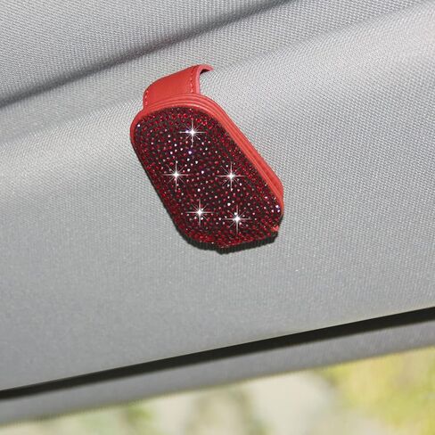 ACODABLEM Bling Car Glass Holder Sun Visor, Bling Crystal Rhinestone Sunglasses Magnetic Holder Mount Universal Eyeglasses Hanger Clip, Ticket Card Clip for Car, Car Sun Visor Accessories (Sliver) in Saudi Arabia