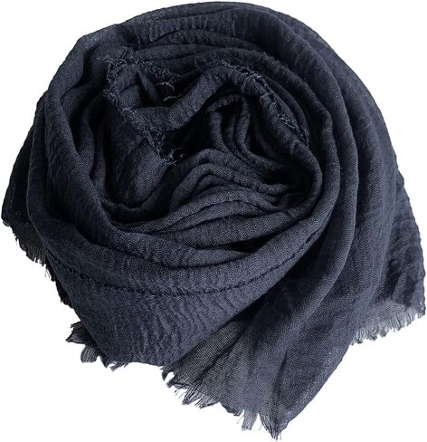 Belsen Unisex Cotton Blend Crinkle Soft Long Scarf Hijab Wrap Shawl Headwear Scarf in Saudi Arabia