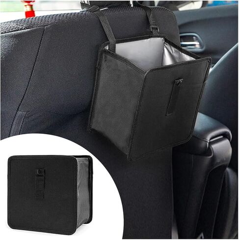Car Trash Can, 3 Gallon Foldable Hanging Waterproof Vehicle Garbage Box, Leakproof Lage Capacity Auto Interior Litter Storage Bag Organizer, Universal for SUV, Truck, RV in Saudi Arabia