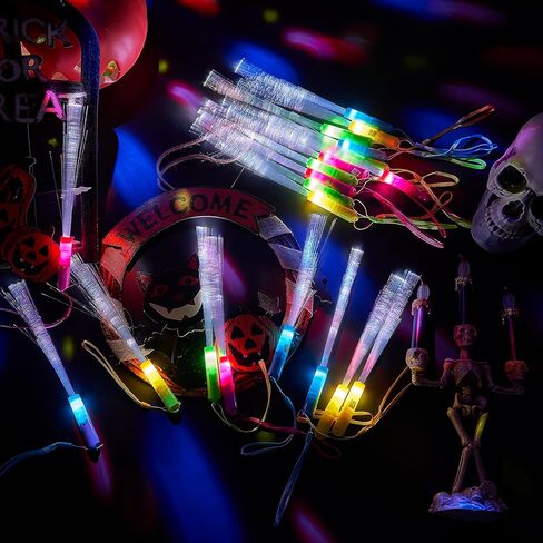 Kasyat 10 Pieces Fiber Optic Light Wand Stick Glow Flashing Wands Fiber Optic Wands LED Flashing Sticks LED Fiber Wands Colorful Flashing LED Wands for Boys and Girls Party Favors (Blue) in Kuwait