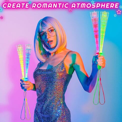 Kasyat 10 Pieces Fiber Optic Light Wand Stick Glow Flashing Wands Fiber Optic Wands LED Flashing Sticks LED Fiber Wands Colorful Flashing LED Wands for Boys and Girls Party Favors (Blue) in Kuwait