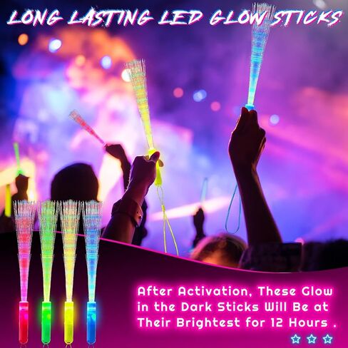 Kasyat 10 Pieces Fiber Optic Light Wand Stick Glow Flashing Wands Fiber Optic Wands LED Flashing Sticks LED Fiber Wands Colorful Flashing LED Wands for Boys and Girls Party Favors (Blue) in Kuwait