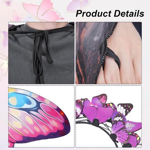 Butterfly Wings Shawl Costume Fairy Moth Wings Cape for Women Girls Halloween Cosplay Party Costumes 95x44 inch in Saudi Arabia