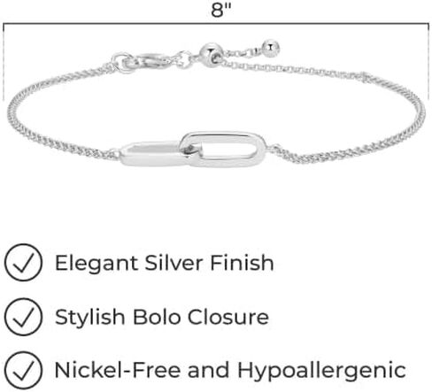 Amazon Essentials Interlocking Oval Paperclip Link Bracelet, 8" in Saudi Arabia