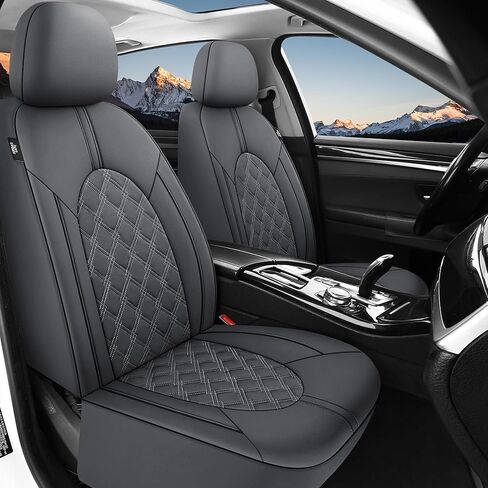 YGL Luxury Leather Car Seat Covers Full Set, Non-Slip Seat Cover Protectors, Universal Fit for Cars, Trucks, SUVs, Vans, Pickups, Airbag Compatible, Seat Covers for Car Interior (Black/Red) in Saudi Arabia