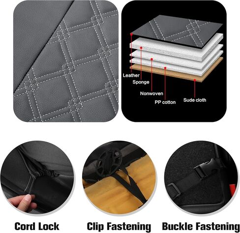 YGL Luxury Leather Car Seat Covers Full Set, Non-Slip Seat Cover Protectors, Universal Fit for Cars, Trucks, SUVs, Vans, Pickups, Airbag Compatible, Seat Covers for Car Interior (Black/Red) in Saudi Arabia