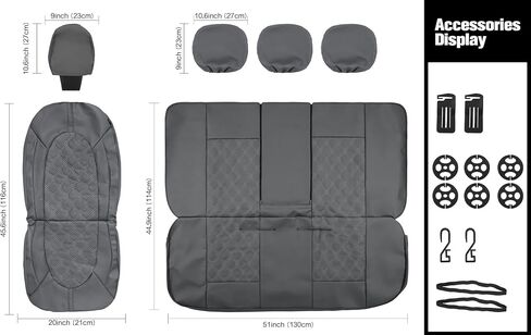 YGL Luxury Leather Car Seat Covers Full Set, Non-Slip Seat Cover Protectors, Universal Fit for Cars, Trucks, SUVs, Vans, Pickups, Airbag Compatible, Seat Covers for Car Interior (Black/Red) in Saudi Arabia
