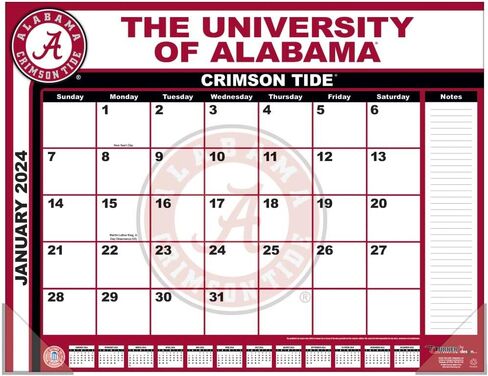 TURNER SPORTS Alabama Crimson Tide 2025 22x17 Desk Calendar (25998061473) in Saudi Arabia
