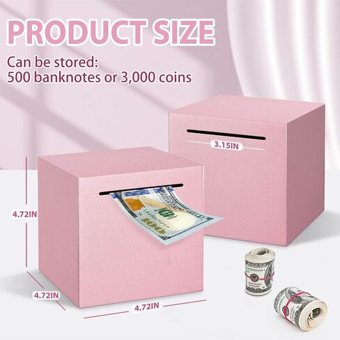 Piggy Bank for Adults/Kids, Must Break to Open Stainless Steel Piggy Bank, Unopenable Metal Money Saving Box (Black, 4.72 Inches) in Saudi Arabia