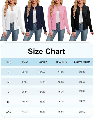 Gracyoga Women's Classic Long Sleeve Knit Cardigan Lightweight Open Front Button Down Crew Neck Fall Cardigan Sweater in Saudi Arabia