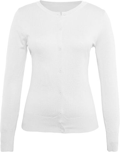 Gracyoga Women's Classic Long Sleeve Knit Cardigan Lightweight Open Front Button Down Crew Neck Fall Cardigan Sweater in Saudi Arabia