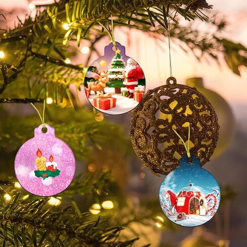 FEBSNOW 4PCS Christmas Ornaments Resin Molds Round Silicone Resin Ornaments Molds with Strings Epoxy Pendant Casting Molds Resin Molds Silicone for DIY Crafts Making Holiday Xmas Home Decor, Blue in Kuwait