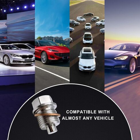 ZKFAR 1 PC M12 x 1.25 Oil Drain Plug with T2 Copper Washer Gaskets, Oil Plug Anti Leakage Replacement, Oil Pan Plug for Qashqai X-Trail New Teana New Sunshine Liwei Sylphy Tiida Nissan (Silver) in Saudi Arabia