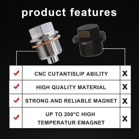 ZKFAR 1 PC M12 x 1.25 Oil Drain Plug with T2 Copper Washer Gaskets, Oil Plug Anti Leakage Replacement, Oil Pan Plug for Qashqai X-Trail New Teana New Sunshine Liwei Sylphy Tiida Nissan (Silver) in Saudi Arabia