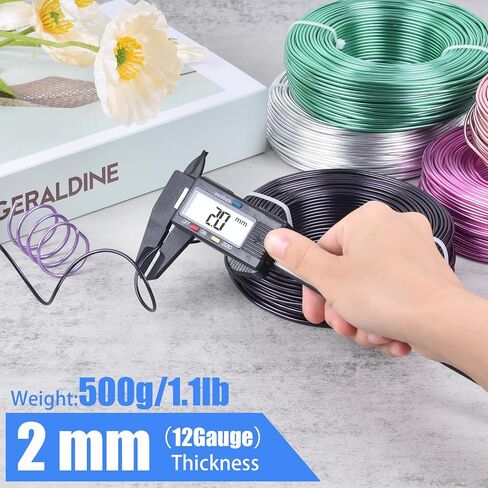 12 Gauge Blue Aluminum Wire Anodized Jewelry Craft Making Beading Floral Colored Aluminum Craft Wire for Jewelry Craft.(Blue/12-Gauge) in Saudi Arabia