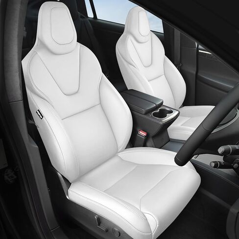 FREESOO Customized Seat Covers for Tesla Model X 6 Seats 2016 2017 2018 2019 Faux Leather Seat Covers Full Set Accessories, 3 Row - Black in Saudi Arabia